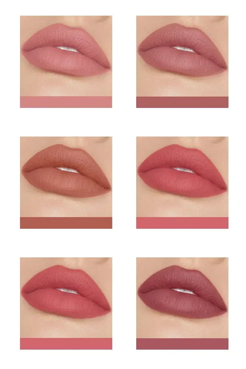 6Pcs/caixa Velvet Matte Lip Gloss